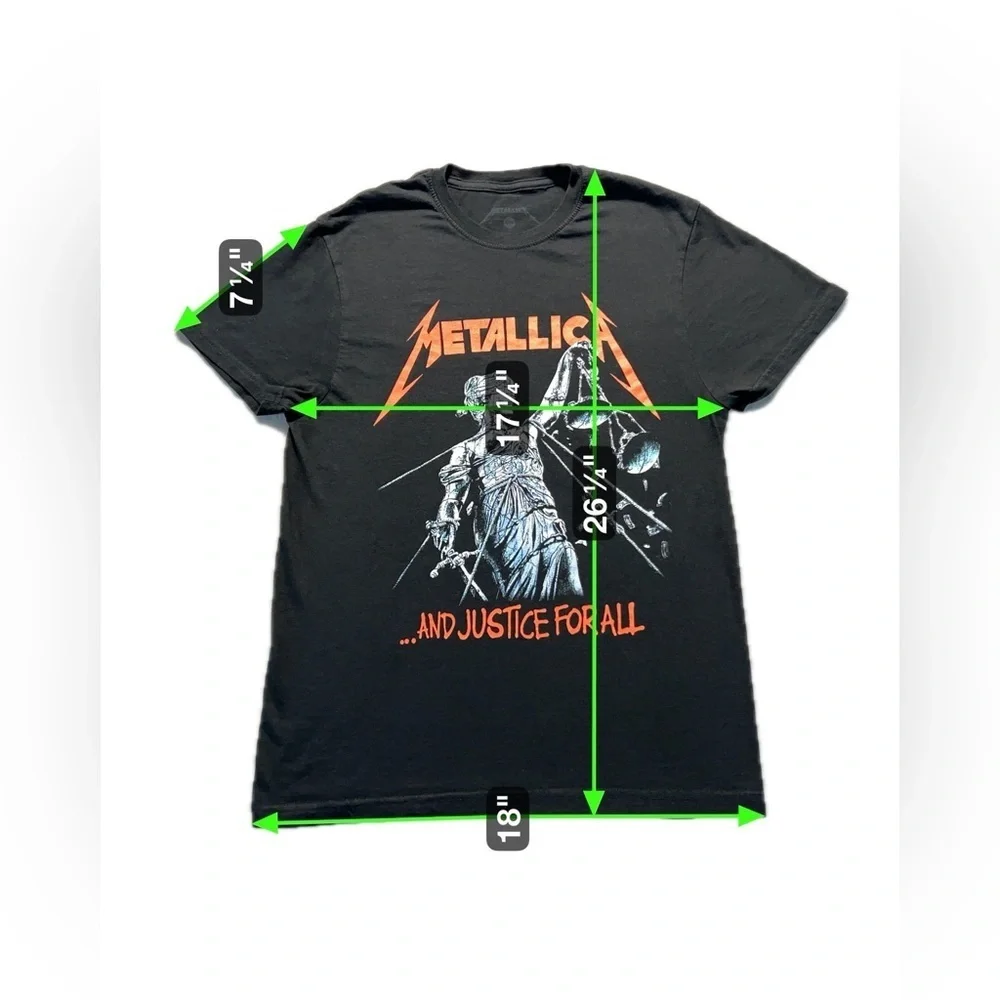 Metallica And Justice For All Graphic T-Shirt Small Black Rock Band